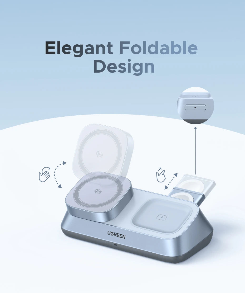 UGREEN 3-in-1 Qi2 Magnetic Charging Station