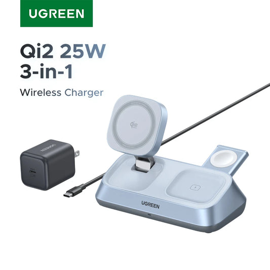 UGREEN 3-in-1 Qi2 Magnetic Charging Station