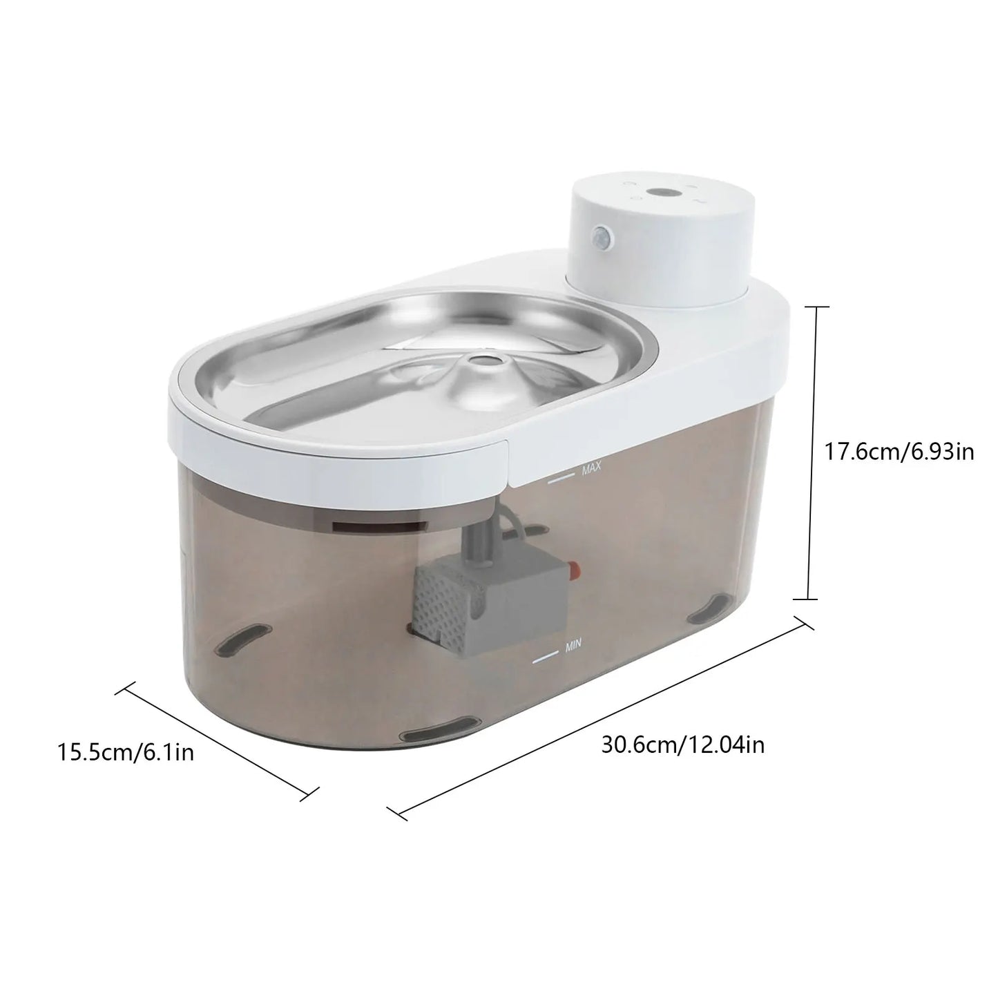White Pet Water Dispenser, Automatic Fresh Water Flow, Hygienic Design for Cats and Dogs, Convenient & Easy to Use